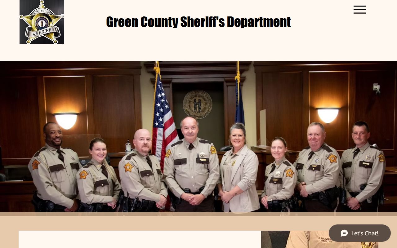 Green County inmate population sheriff contact page